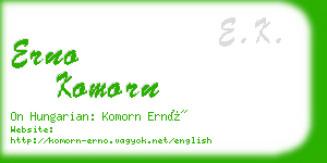 erno komorn business card